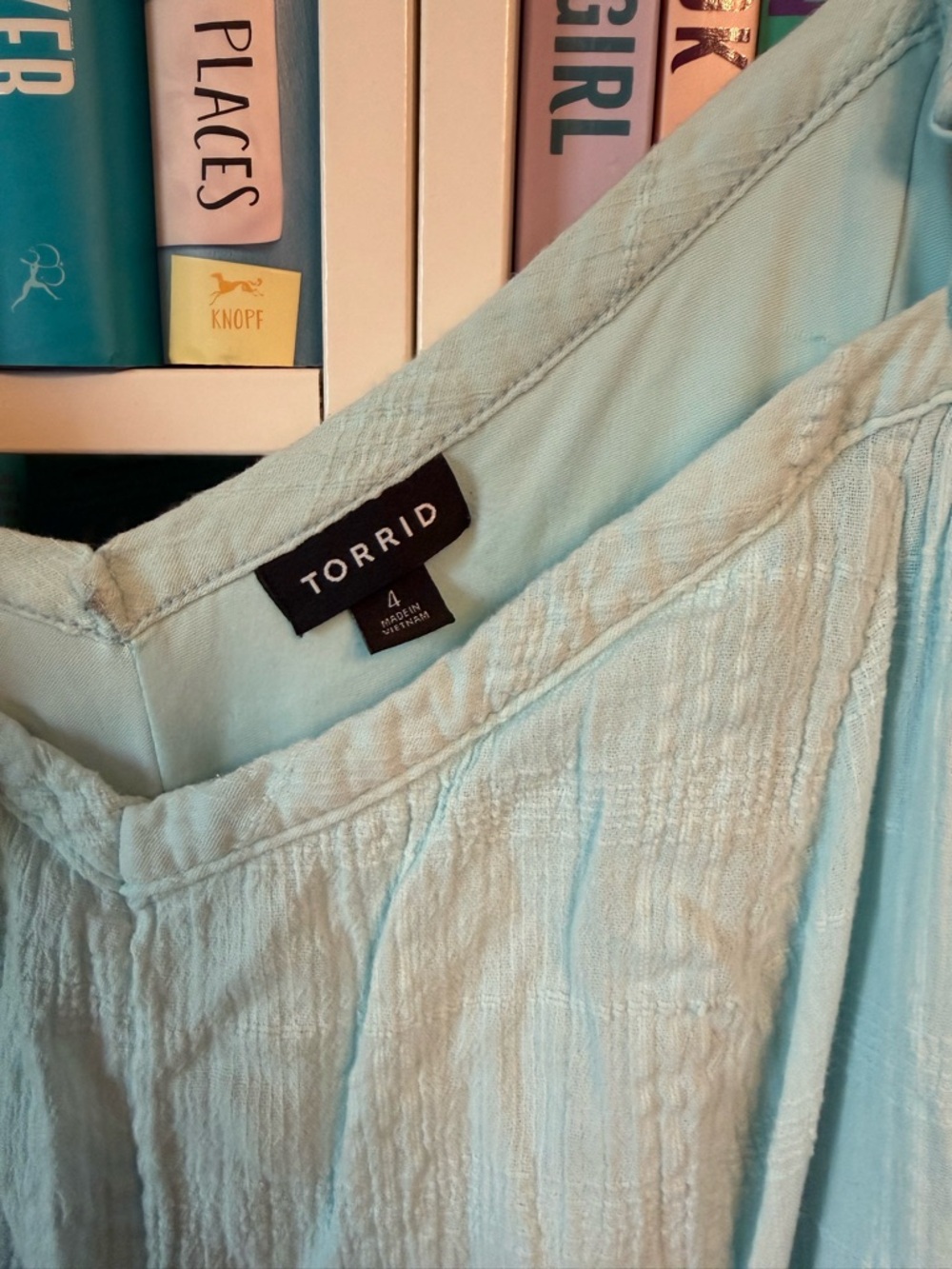 Torrid Light Blue Trapeze Maxi Dress - Size 4 - Picture 4 of 6